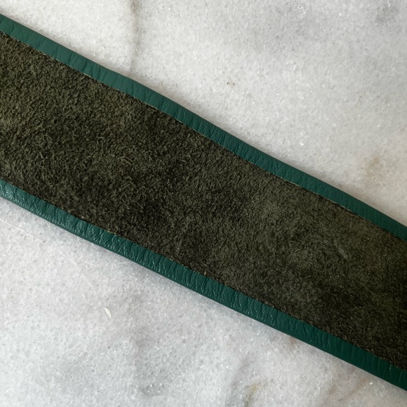 Elegant Teal Belt with Gold Buckle vintage - Picture 8 of 13